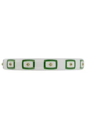 Peridot White Green Bakelite Bangle