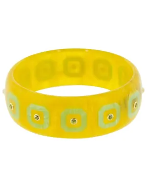 Peridot Yellow and Green Bakelite Bangle