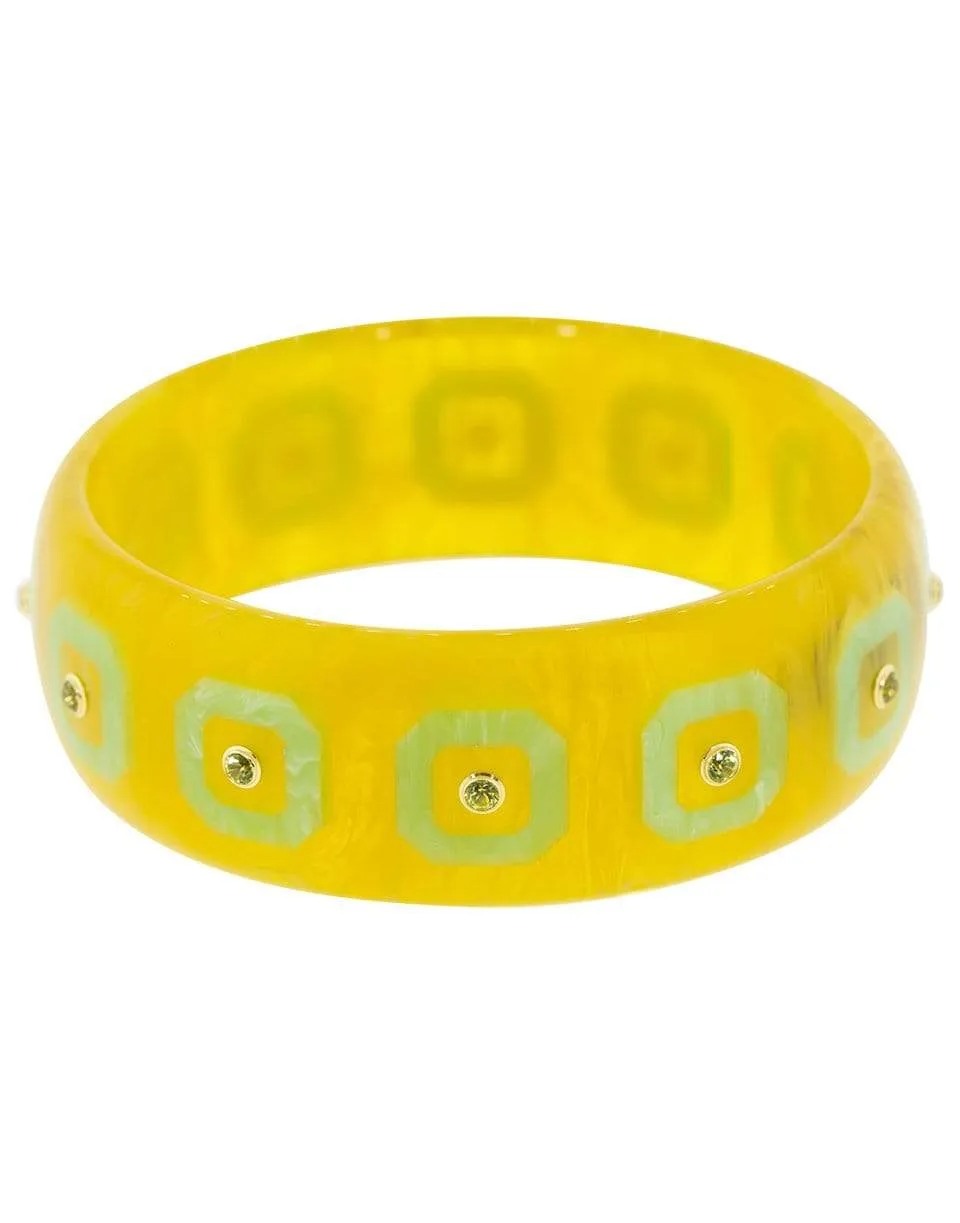 Peridot Yellow and Green Bakelite Bangle