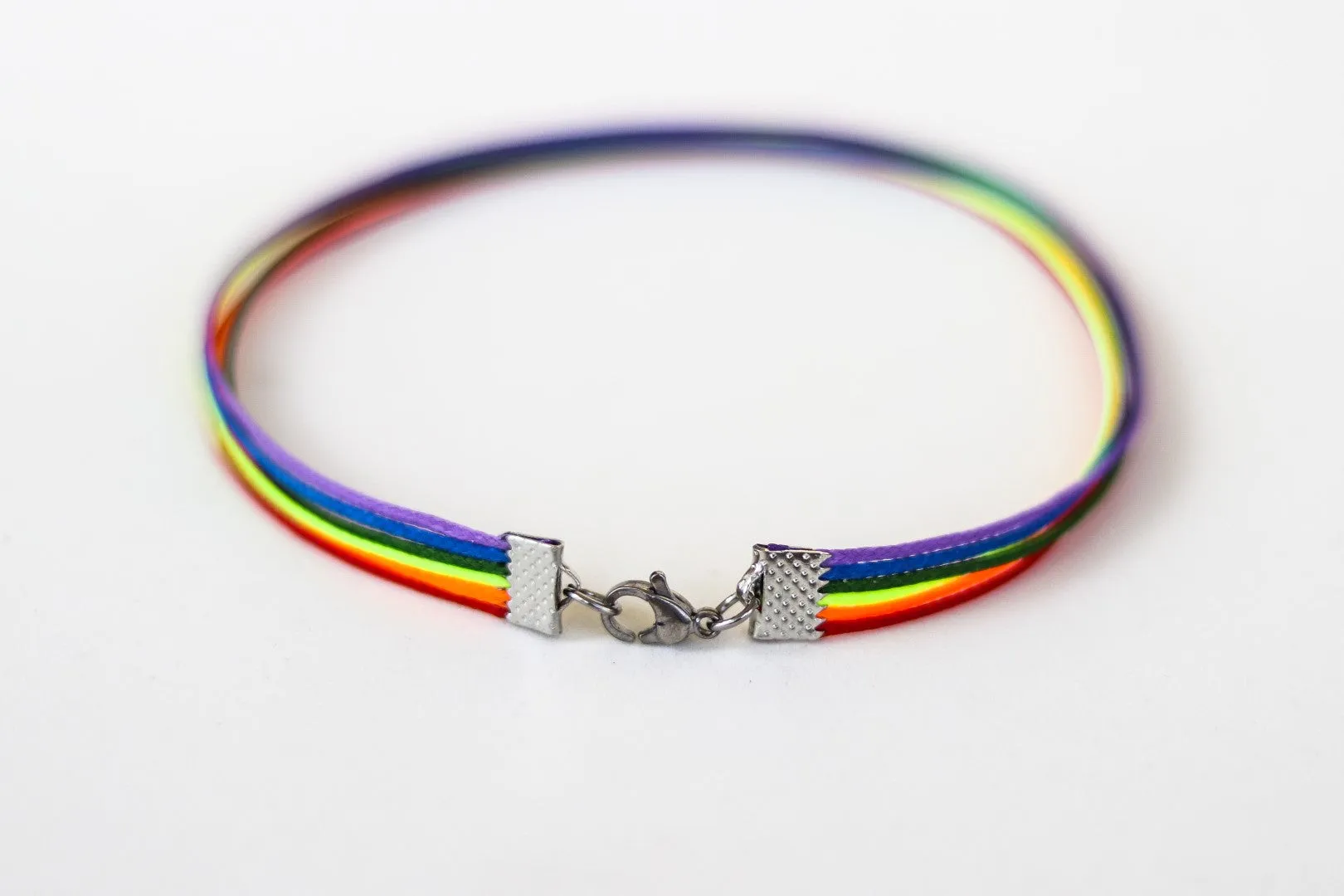 Pride anklet for men, rainbow flag ankle bracelet