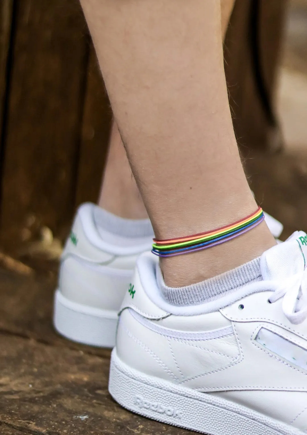 Pride anklet for men, rainbow flag ankle bracelet