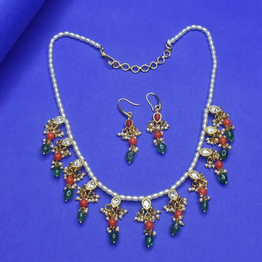 "Graceful Glamour: Elevate Your Style with Kundan & Pearl Necklace by Asp Fashion"