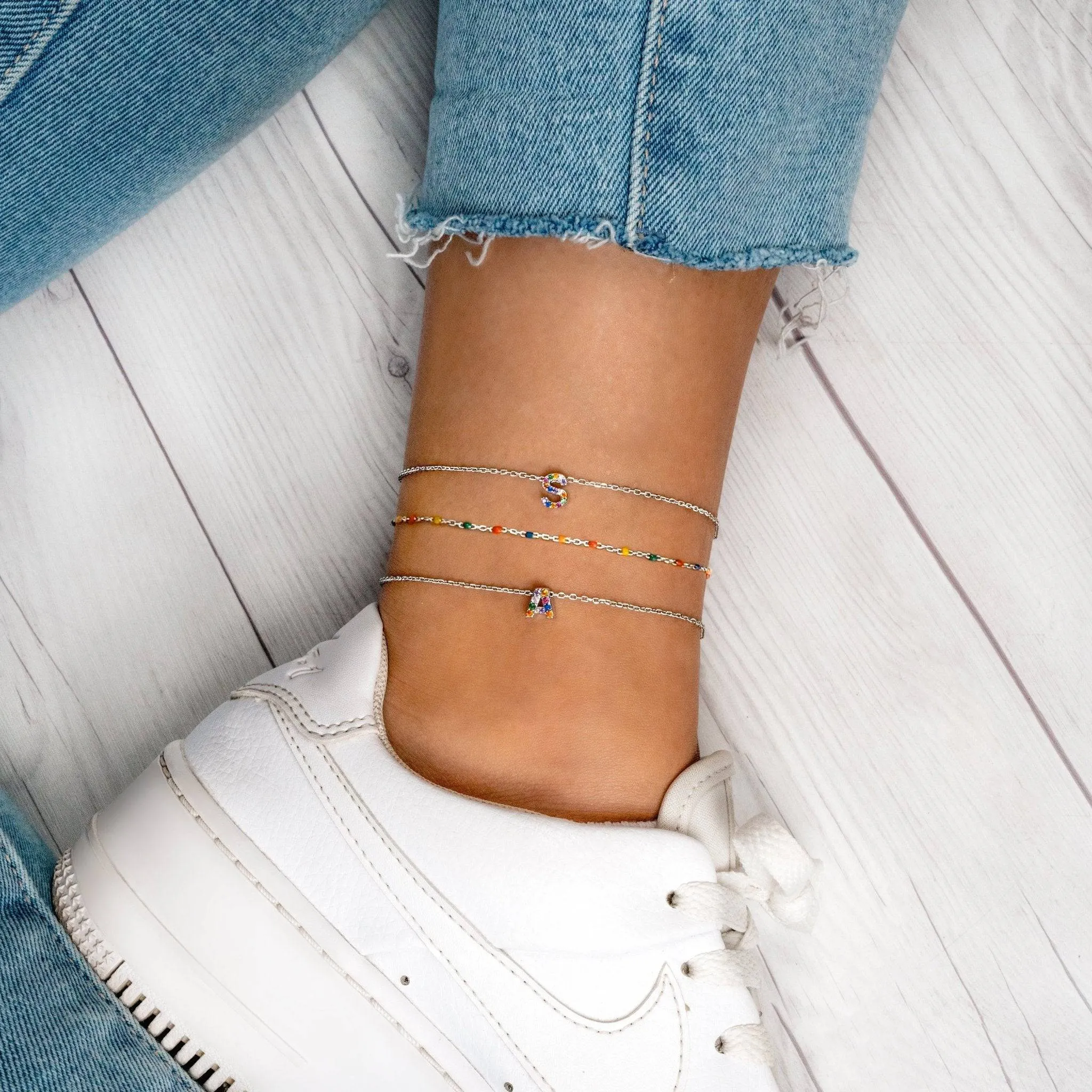 "Silver Initial" Anklet