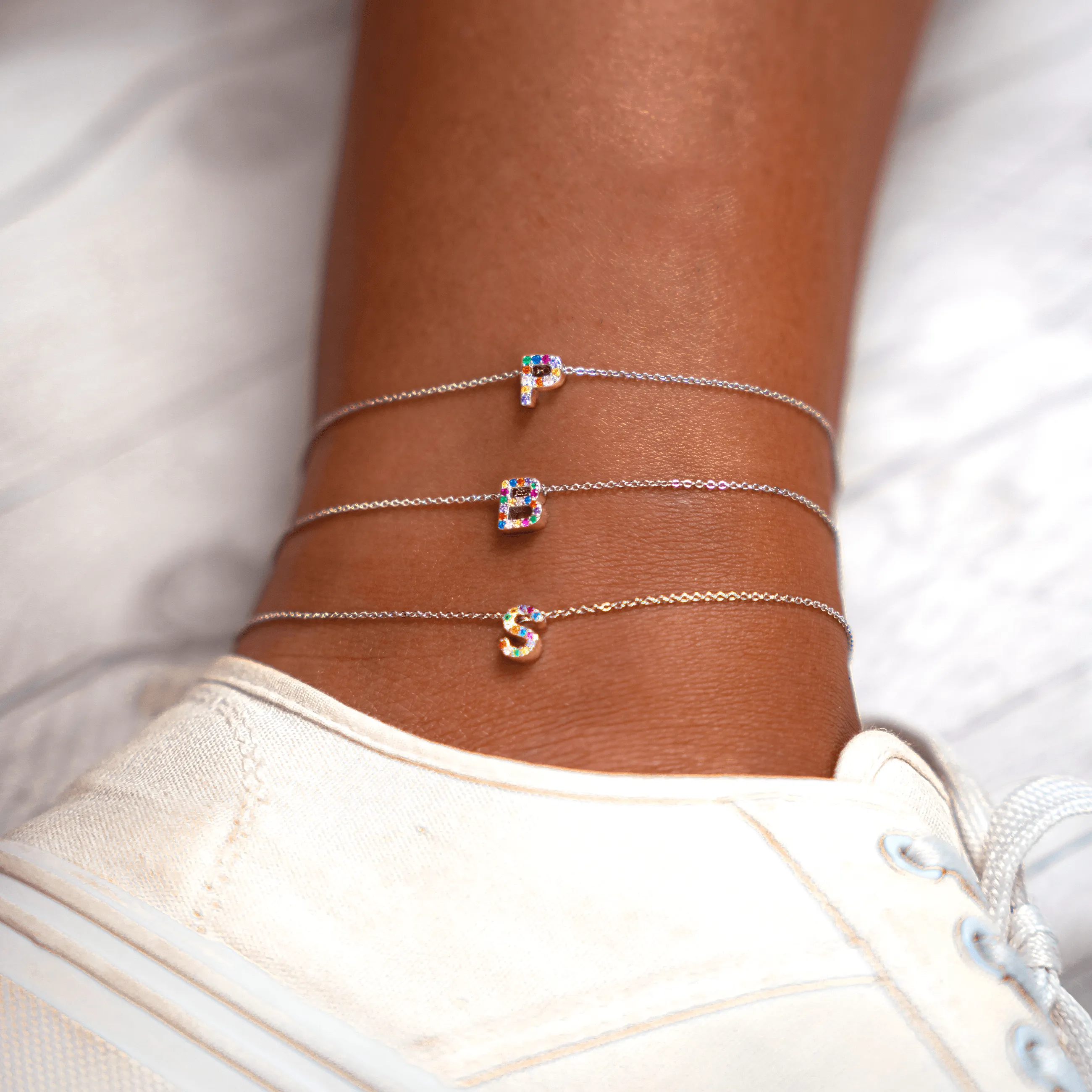 "Silver Initial" Anklet