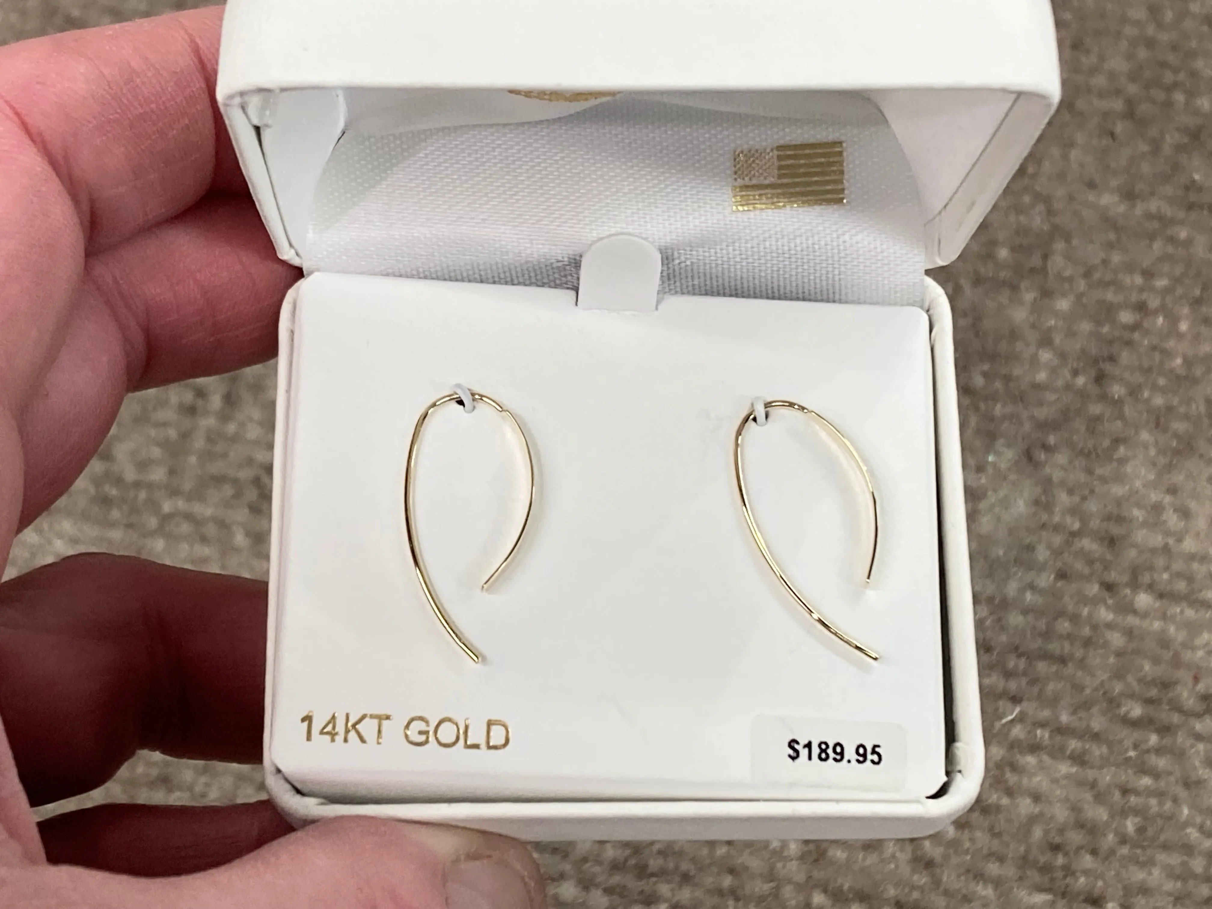 Rectangular Gold Earrings