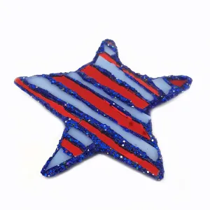 RED AND BLUE STAR BROOCH - STAR & STRIPES