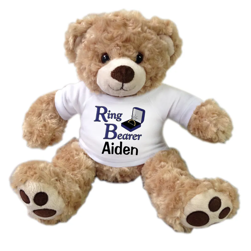 Ring Bearer Teddy Bear -  Personalized 13" Honey Vera Bear