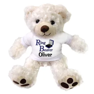 Ring Bearer Teddy Bear -  Personalized 13" Vera Bear, Pearly White