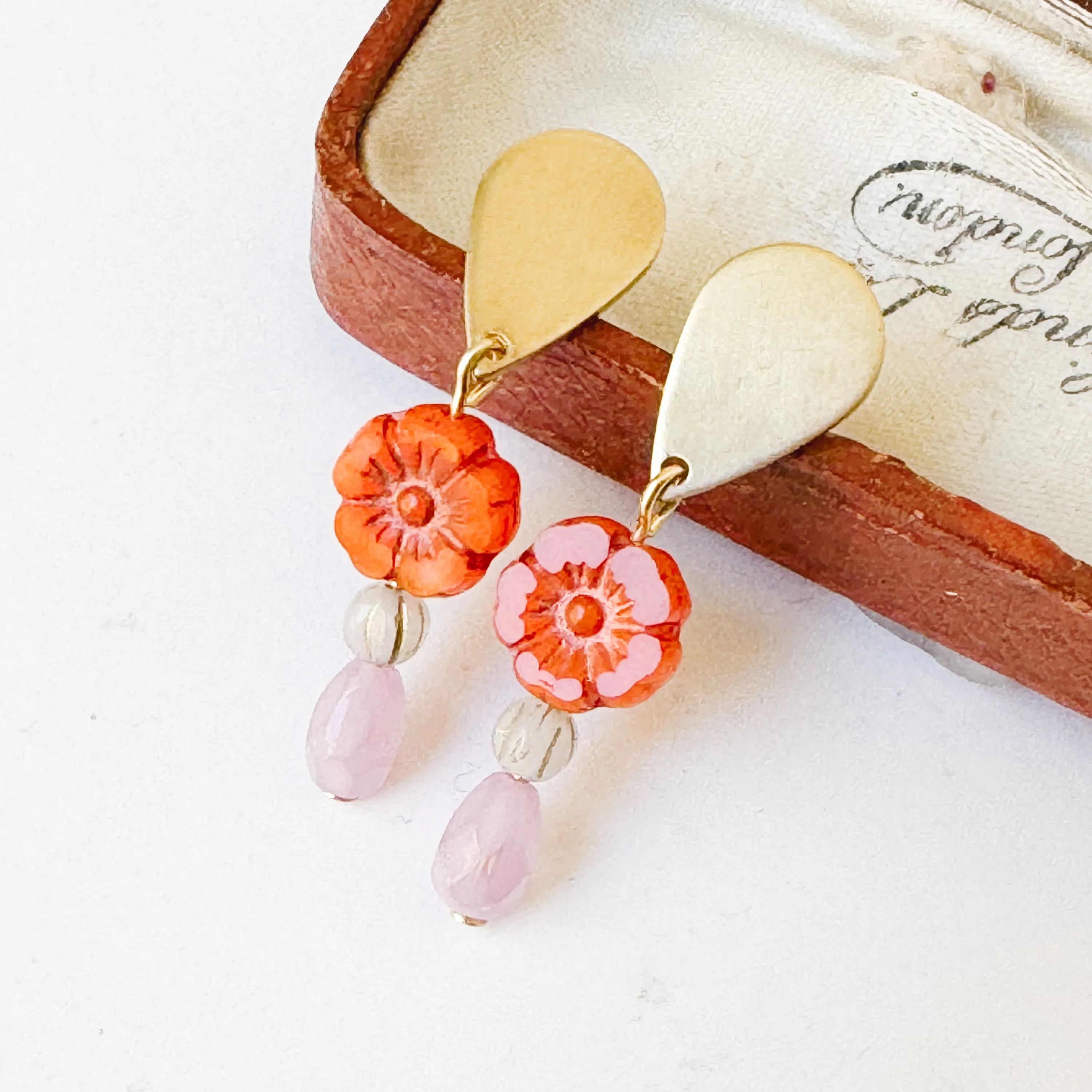 Romantic Flower Stud Earrings with Boho Charm for Winter