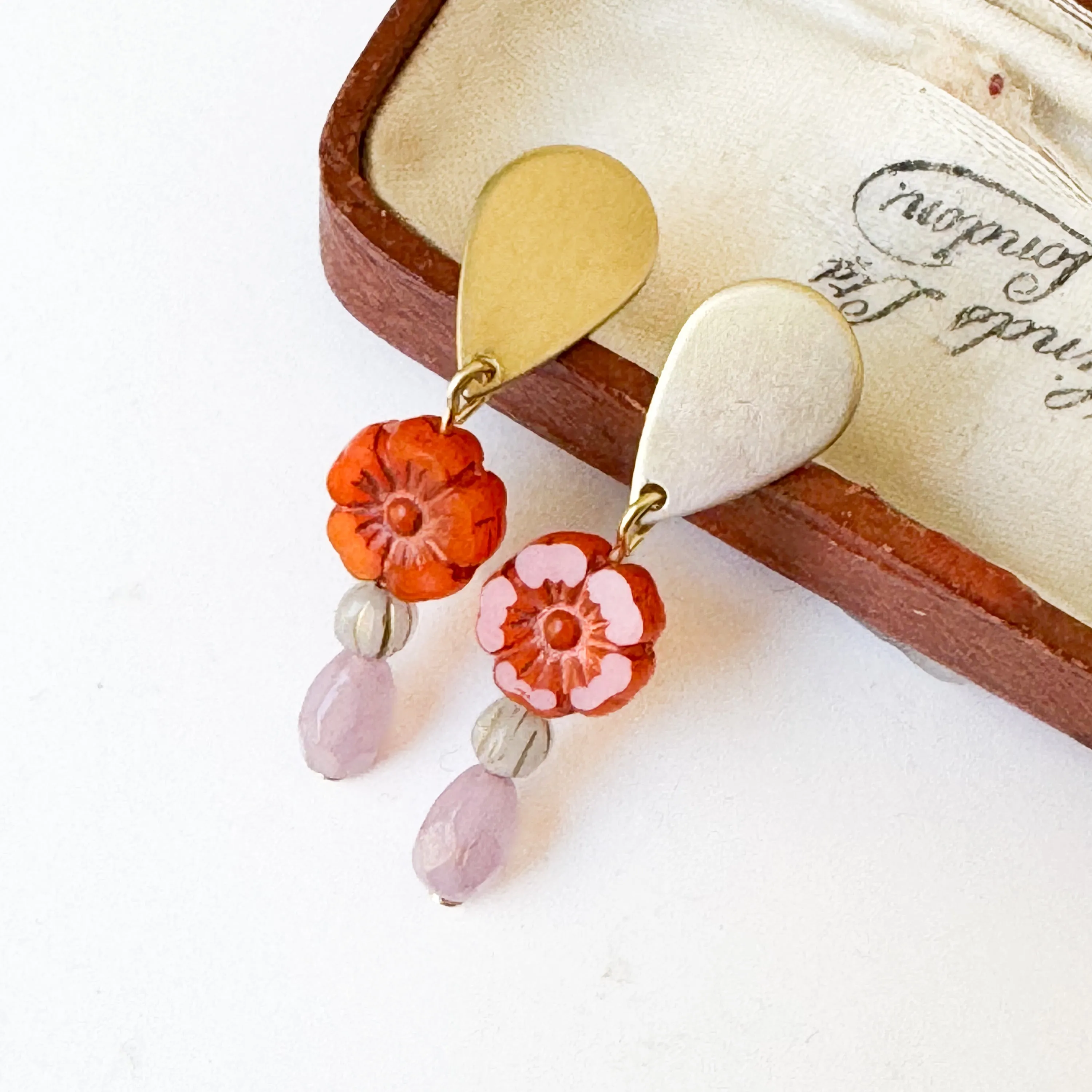 Romantic Flower Stud Earrings with Boho Charm for Winter