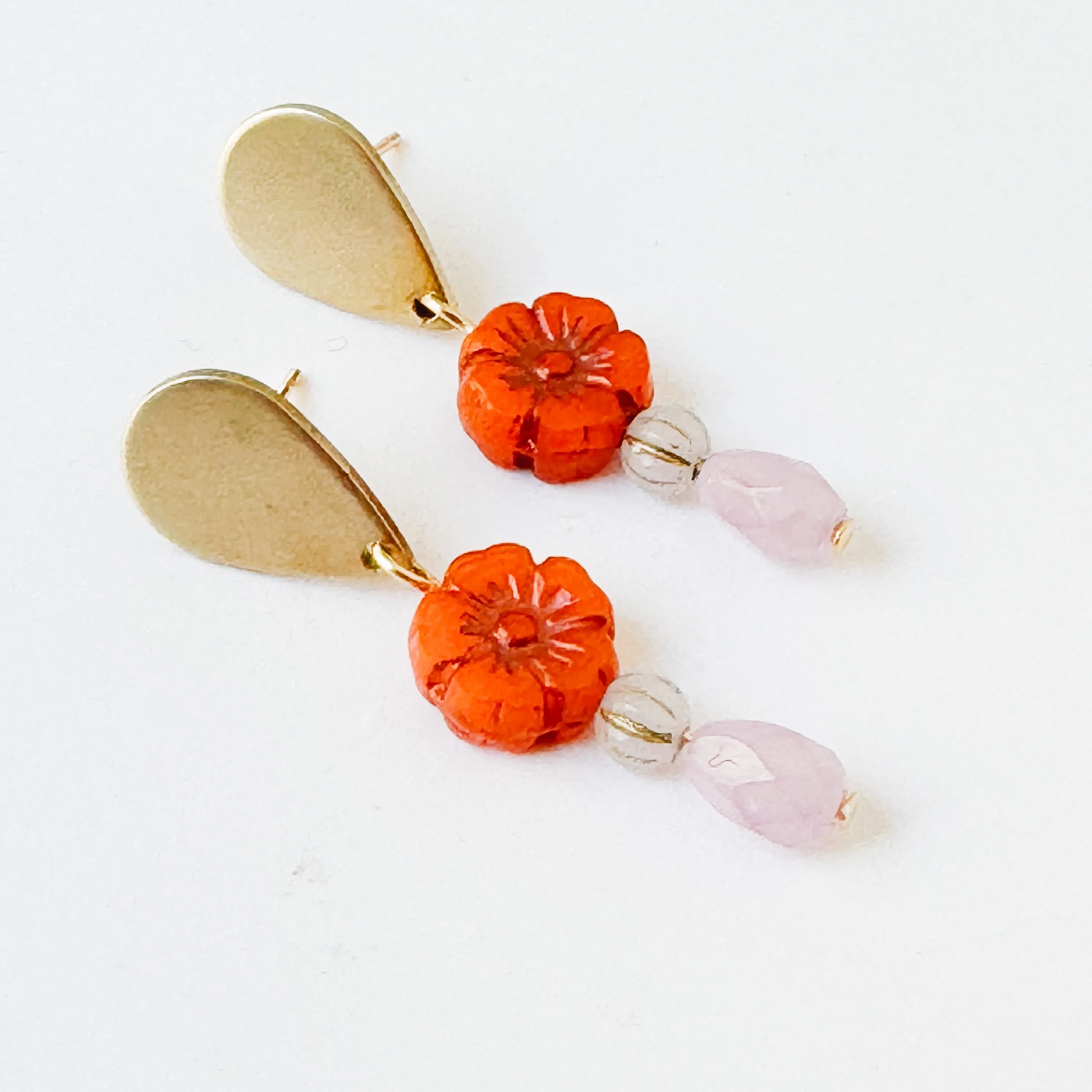 Romantic Flower Stud Earrings with Boho Charm for Winter