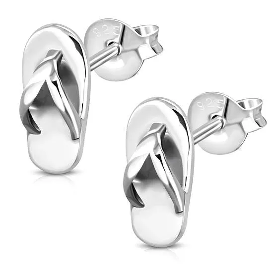 Sandals Plain Sterling Silver Earrings