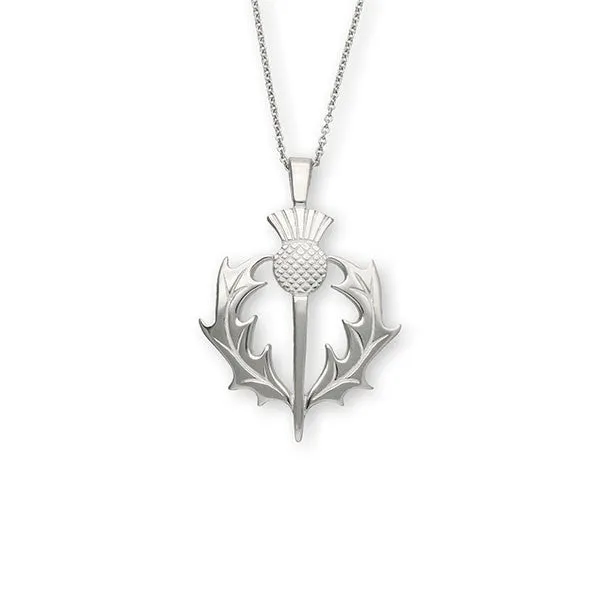 Scottish Thistle Heritage Pendant in Sterling Silver