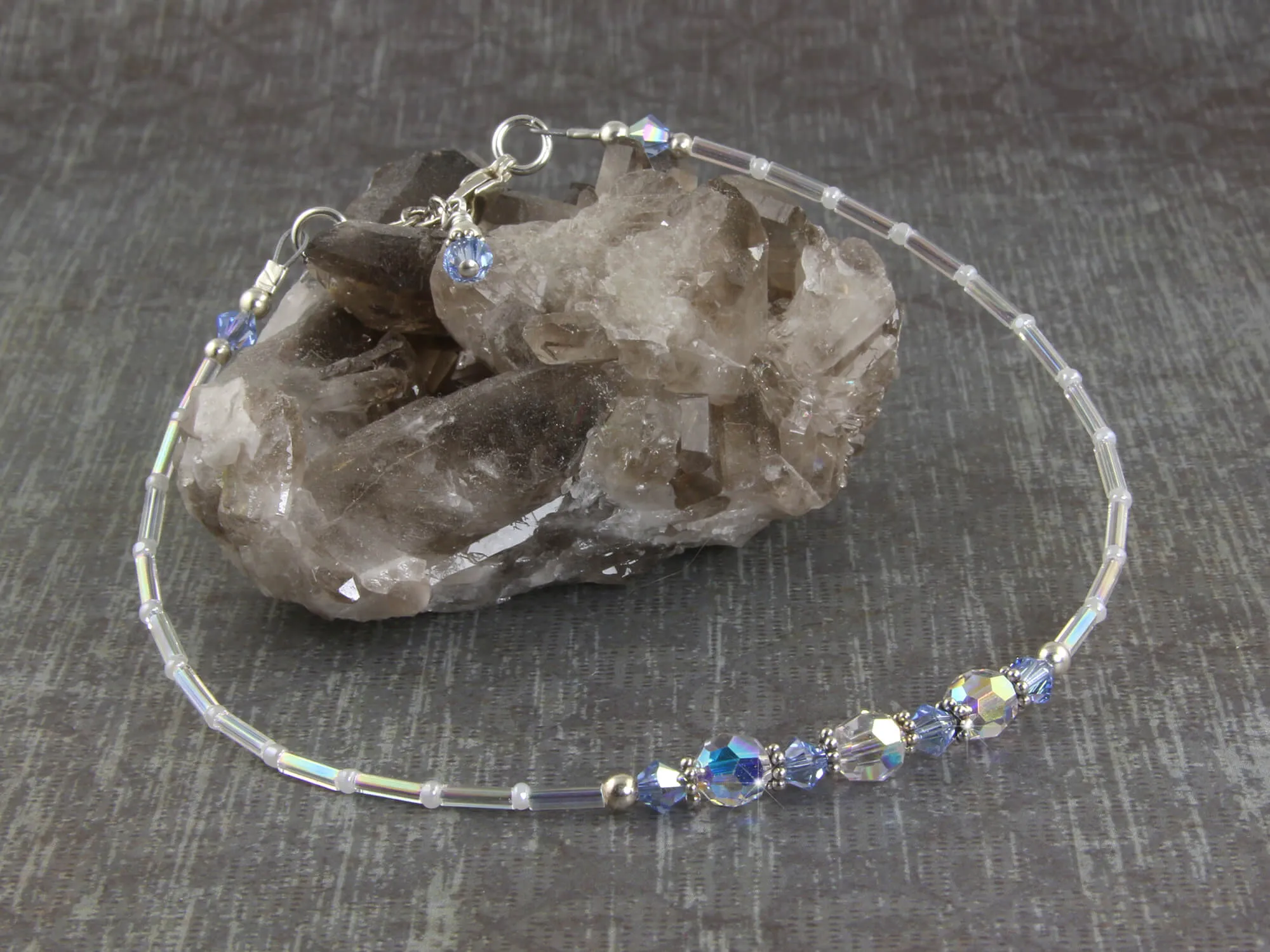 Serenity - Something Blue Light Sapphire Wedding Anklet