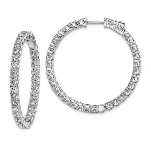 Silver 33 MM Cubic Zirconium Hoop Earrings QE7960