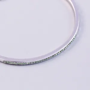 Silver Peridot August Birthstone Bangle