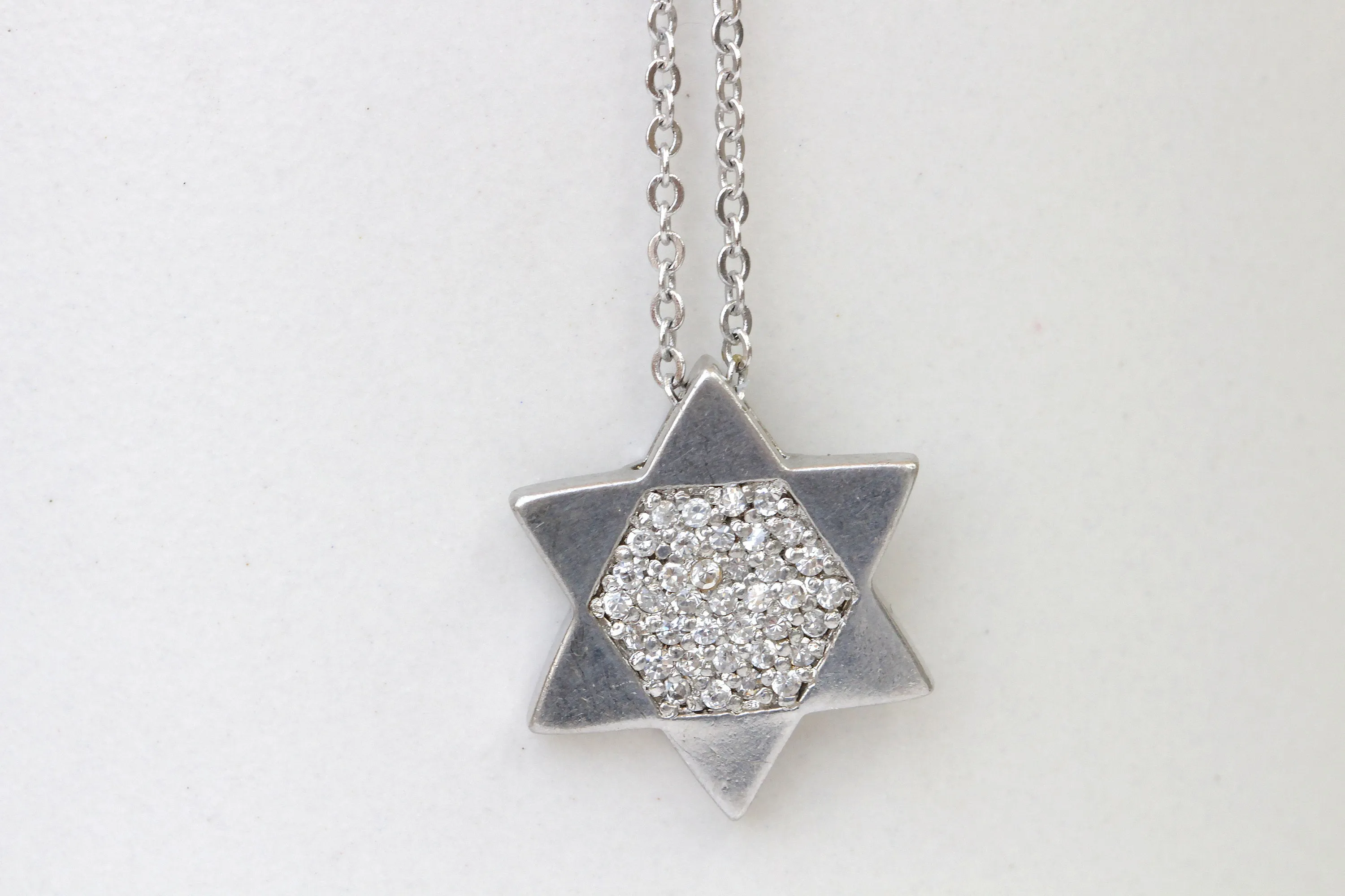 SILVER STERLING STAR of David Necklace