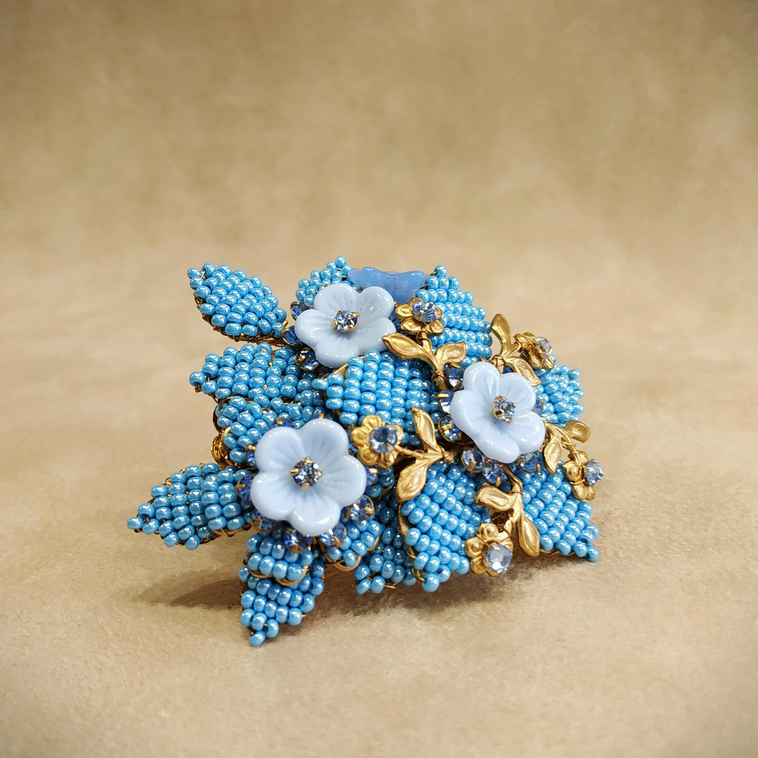 Stanley Hagler Blue Flower Brooch