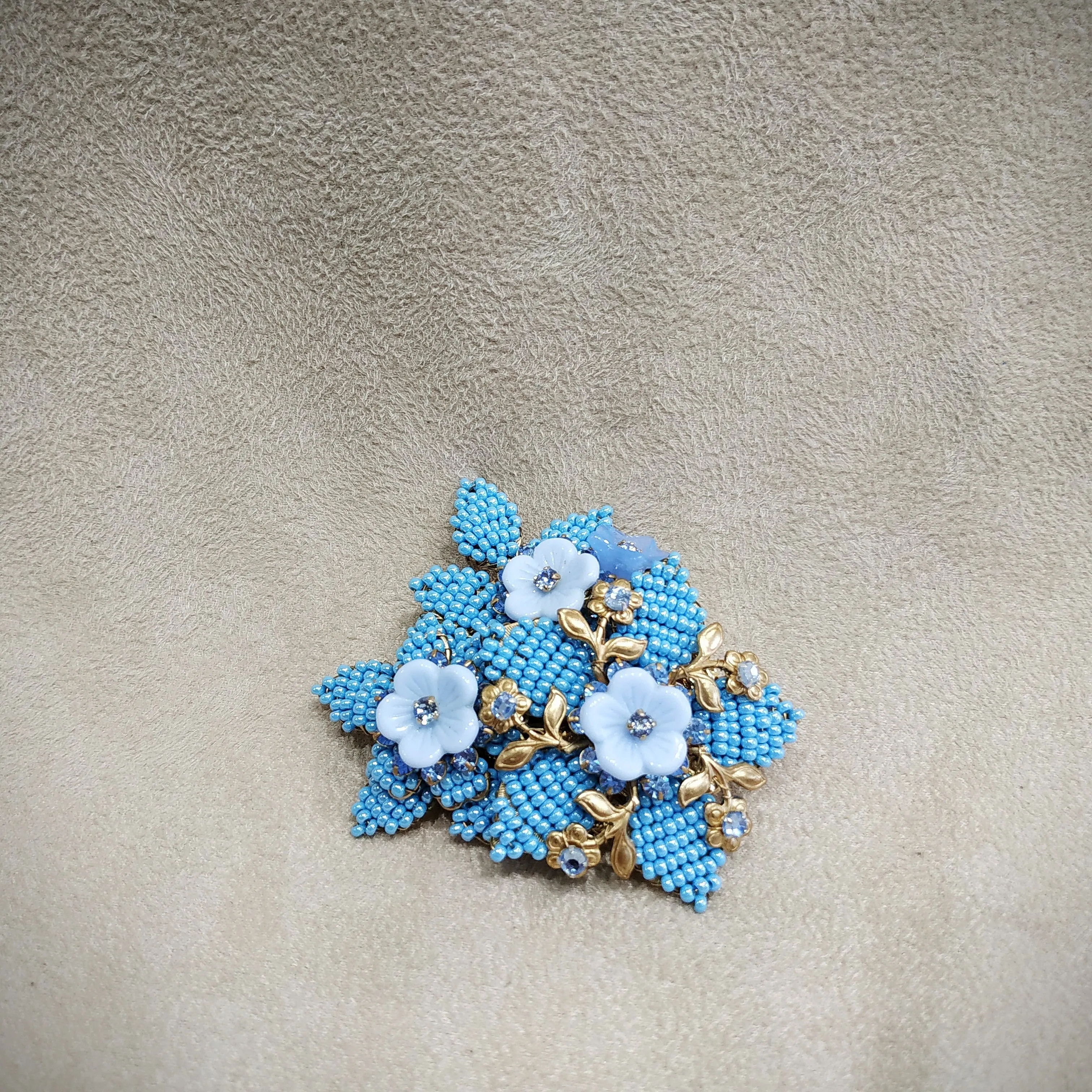 Stanley Hagler Blue Flower Brooch