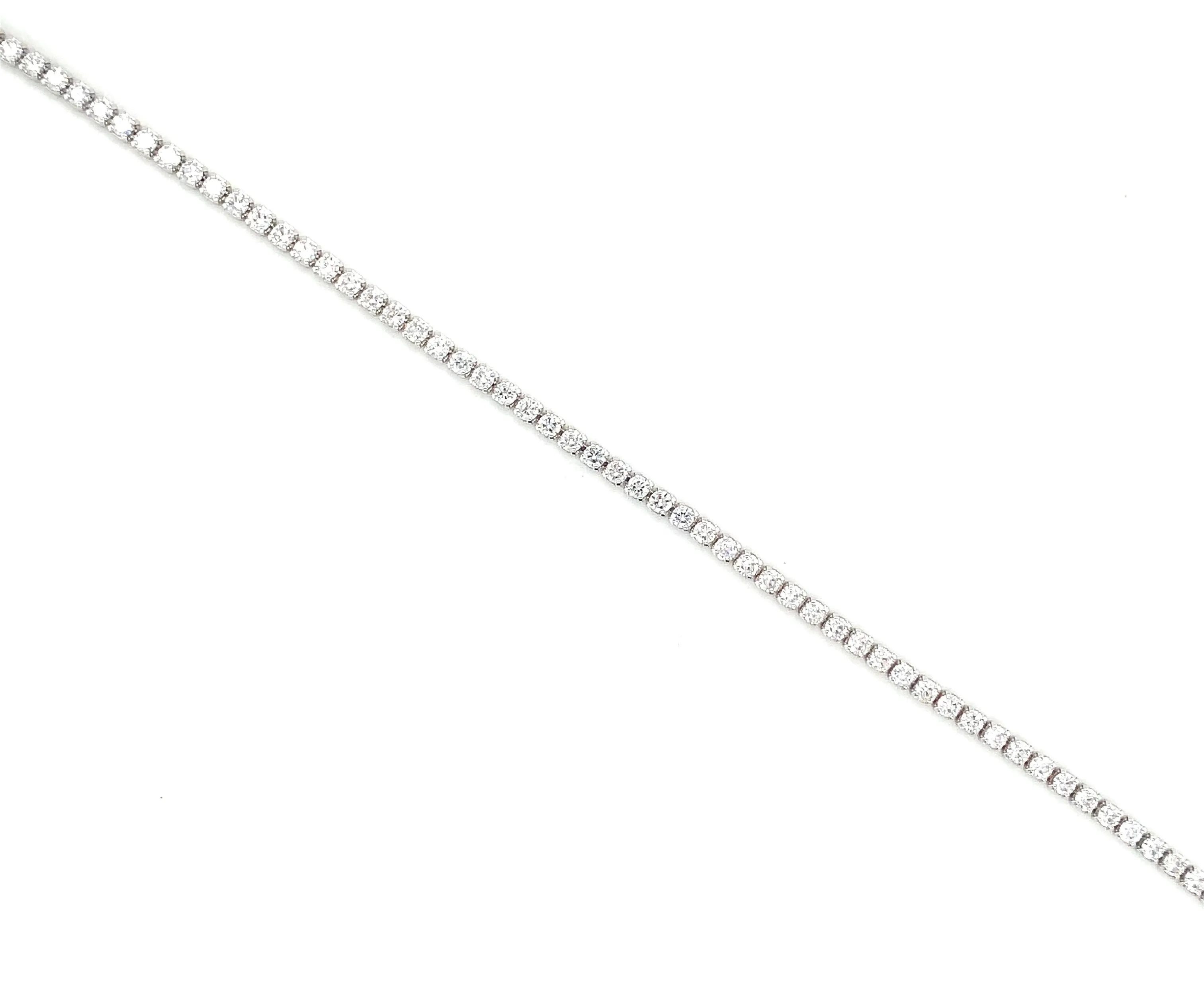 Sterling Silver Cz Anklet