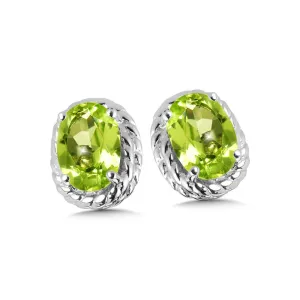 STERLING SILVER PERIDOT EARRING