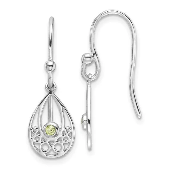 Sterling Silver White Ice Peridot Earrings