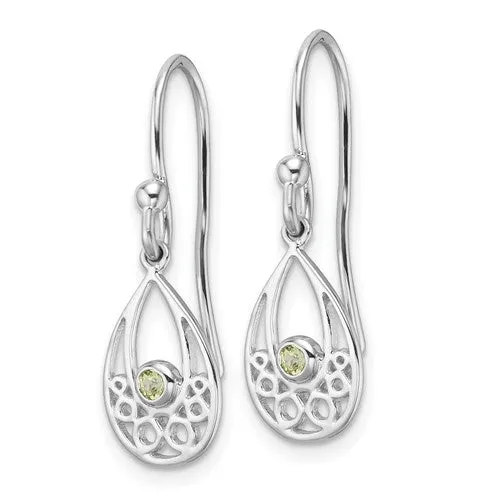 Sterling Silver White Ice Peridot Earrings