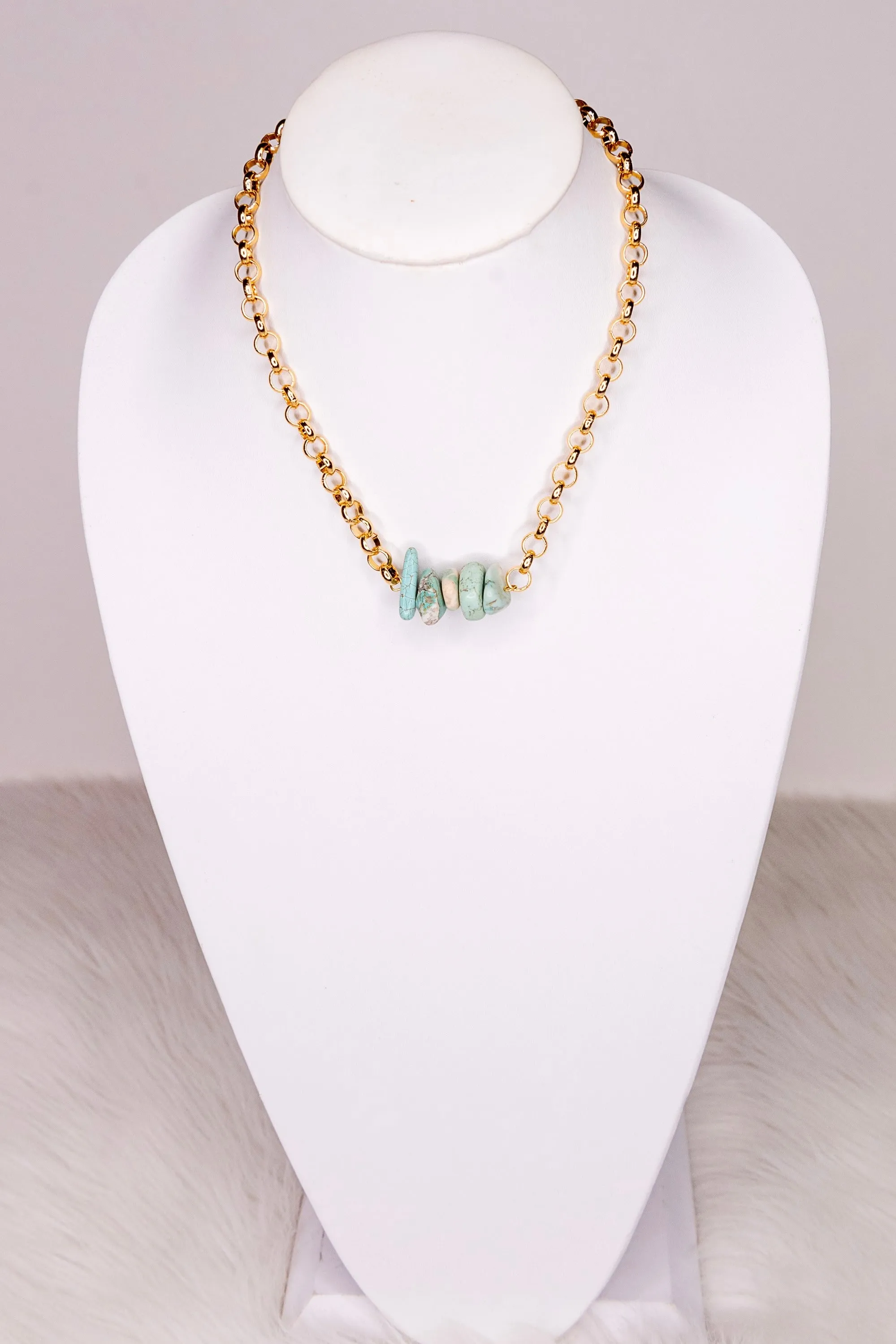 Tallulah Natural Turquoise Stone Necklace