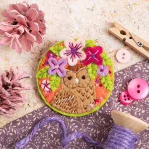 Tawny Owl Felt Craft Brooch Kit