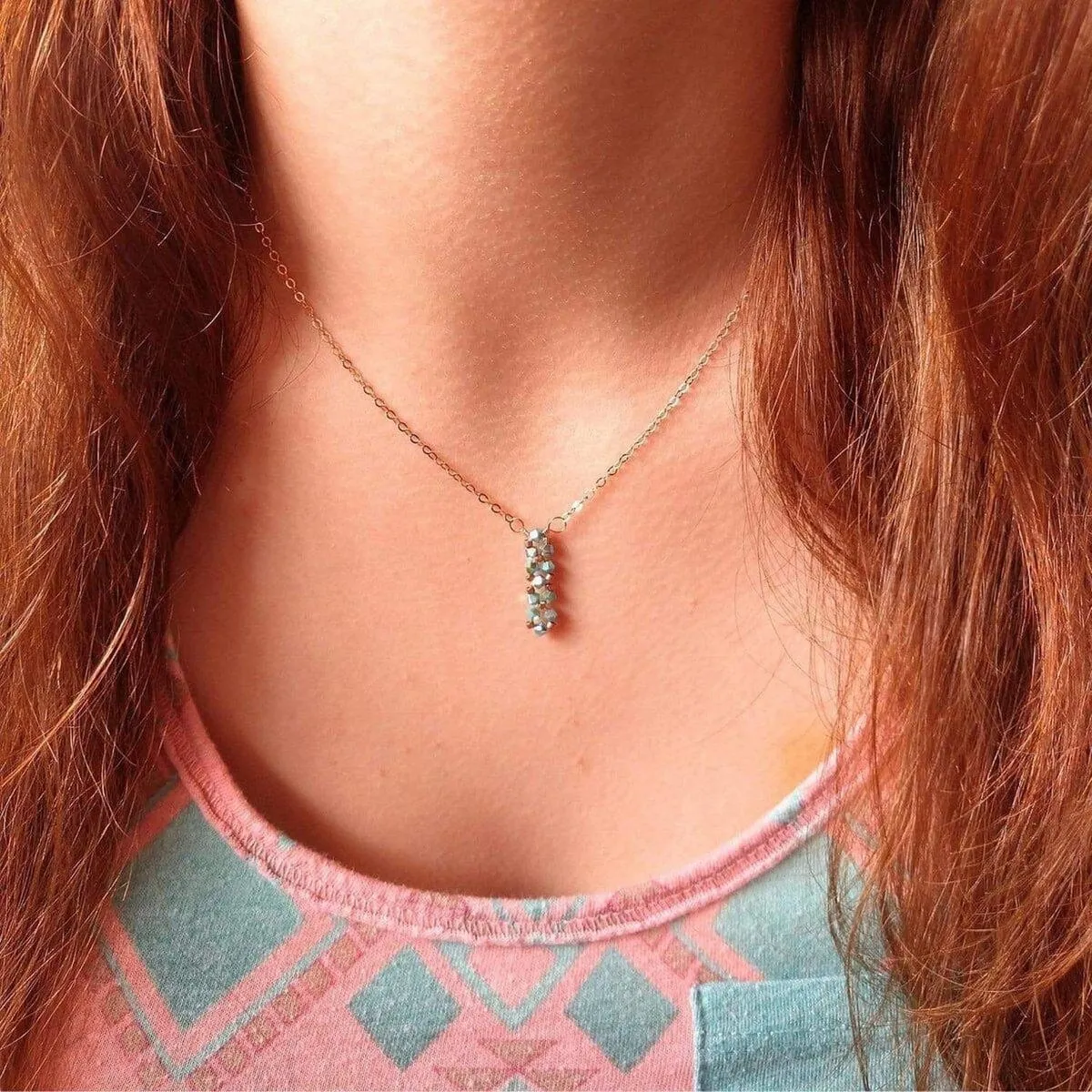 Tiny Super Sparkly Rock Candy Crystal Bar Necklace