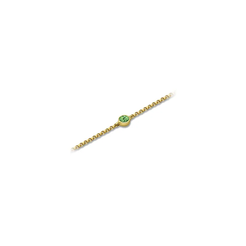 【TO ME, FROM ME】Peridot Bracelet 18K Gold Aug. Birthstone