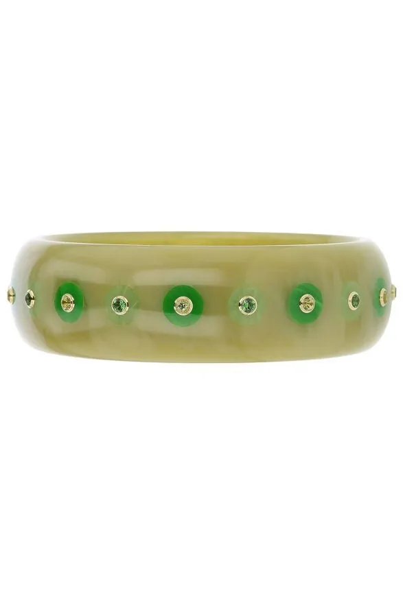 Tourmaline Peridot Green Bakelite Bangle