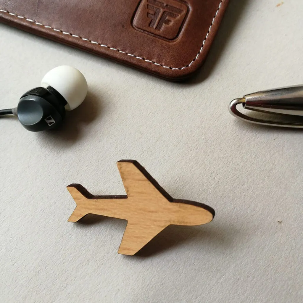 Travel Wooden Brooch