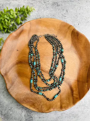 Turquoise Five Strand Necklace