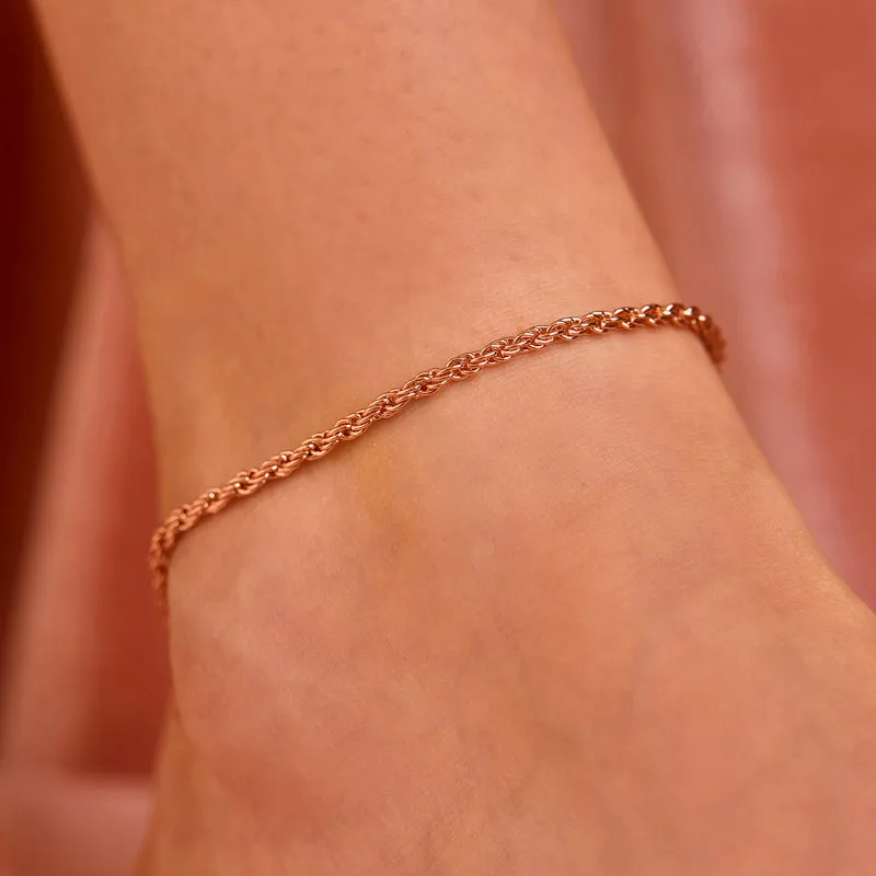 Twisted Rope Chain Rose Gold