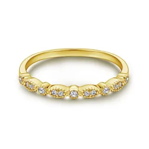 Vintage Half Eternity Wedding Band - Gold