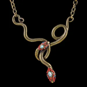 Vintage Snake Pendant Lavaliere Necklace