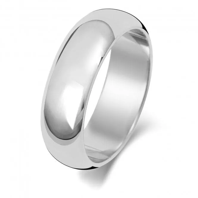 Wedding Band  9ct D Shape 6mm Wedding  Ring W106WM