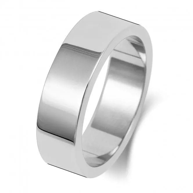 Wedding Band 9K Flat Flat 6 mm -1.8 Wedding  Ring W176WH