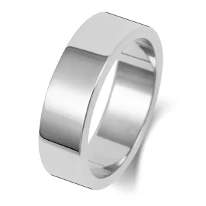 Wedding Band 9K Flat Flat 6 mm -1.8 Wedding  Ring W176WH