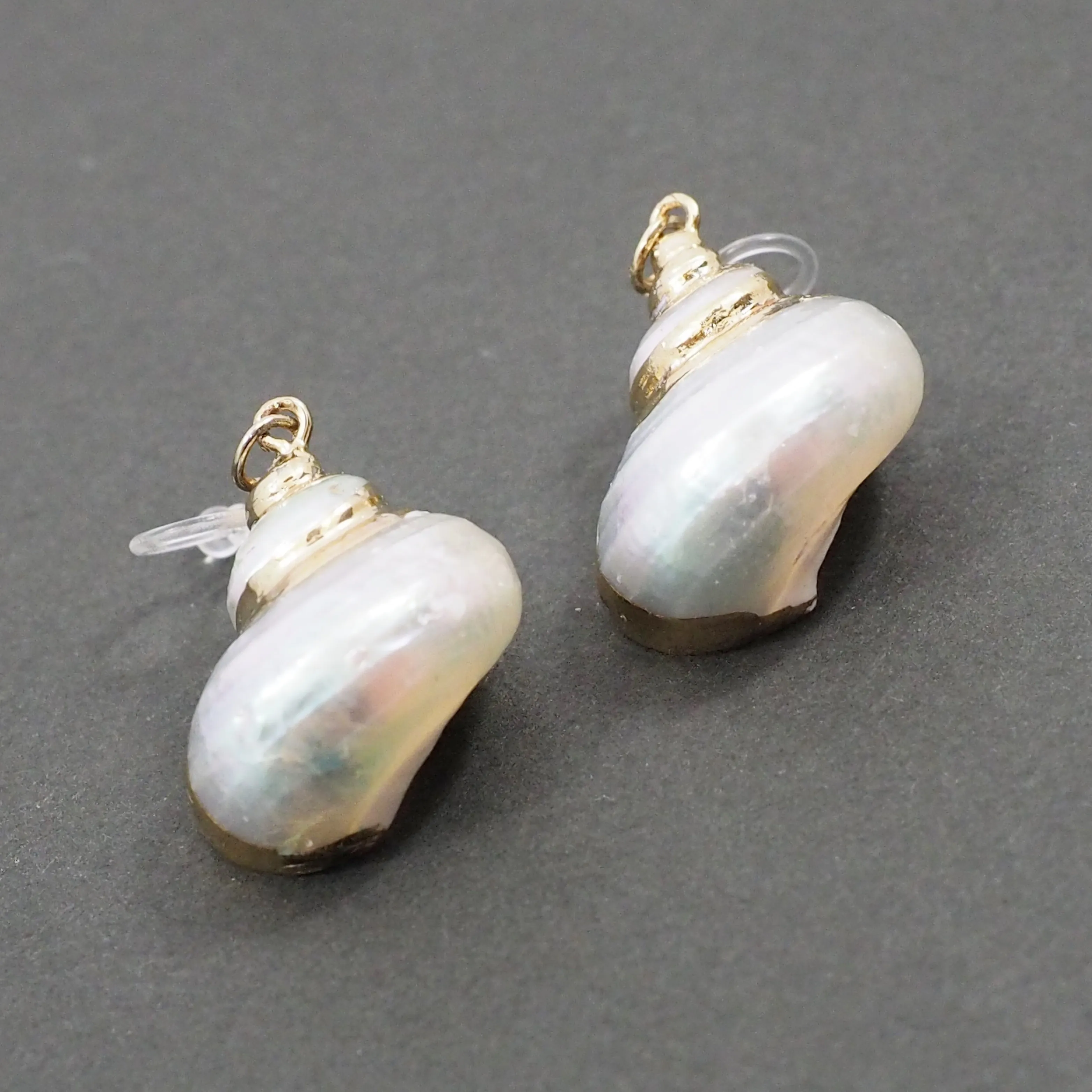 White Shell Invisible Clip On Earrings