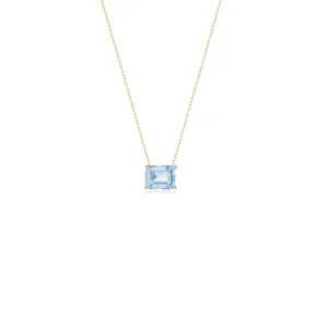 Zoya Blue Topaz Necklace, 14k Gold